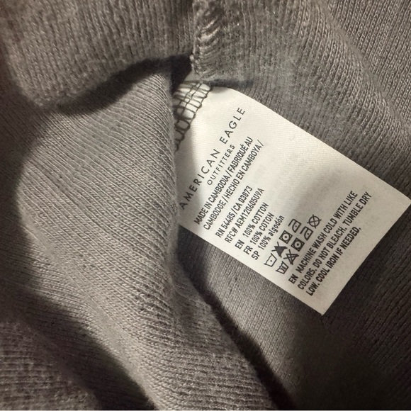 American Eagle Ribbed Button Cropped Tank Top Women’s M Gray - Picture 4 of 4